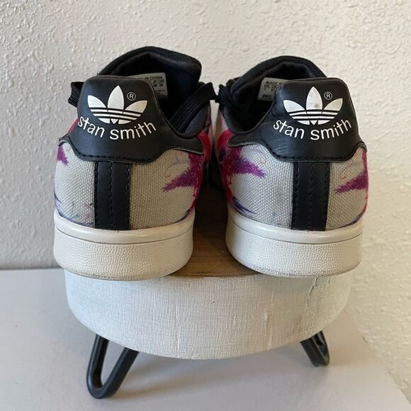 Adidas Stan Smith Floral Paint Shoes Size 7 EUC - Picture 6 of 7